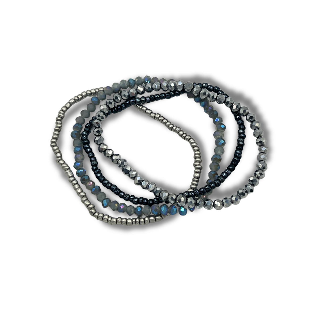 Midnight Steel Bracelet Stack