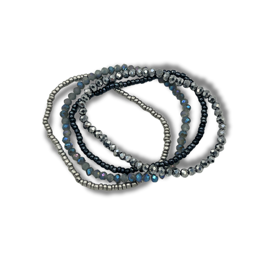 Midnight Steel Bracelet Stack